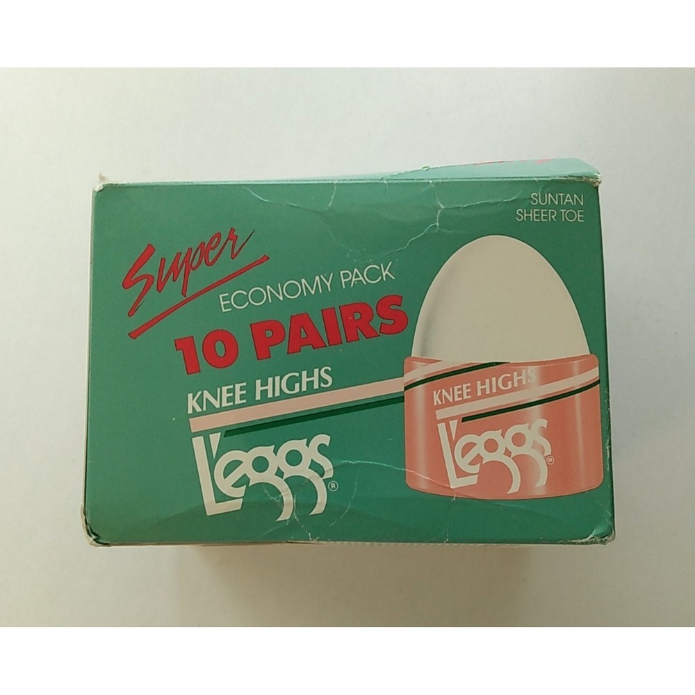 VTG Leggs Super Knee Highs 14 pair total Suntan Sheer Toe New open box